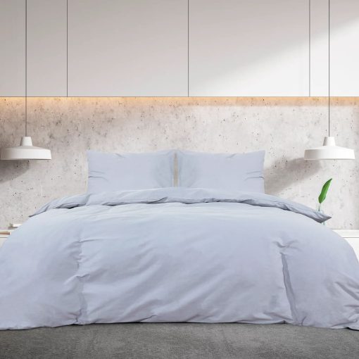 Set Copripiumino Grigio 200x200 Cm In Microfibra Leggera - Image 3