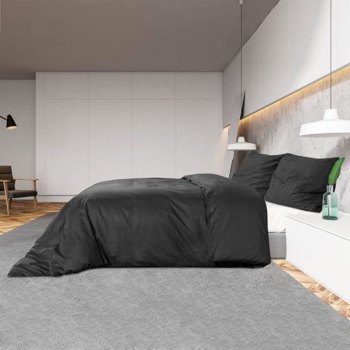Set Copripiumino Nero 260x240 Cm In Microfibra Leggera - Image 4
