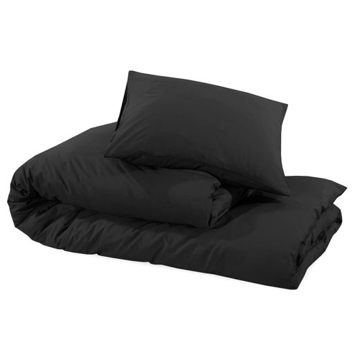 Set Copripiumino Nero 135x200 Cm In Microfibra Leggera - Image 6