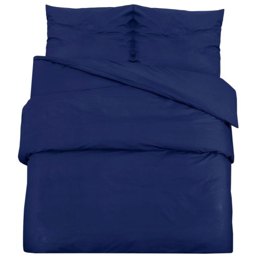 Set Copripiumino Blu Marino 220x240 Cm In Microfibra Leggera - Image 2
