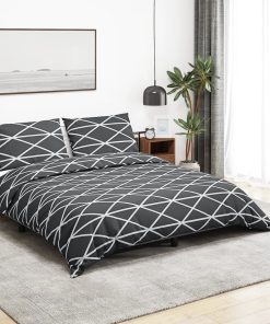 Set Copripiumino Grigio 200x200 Cm In Cotone