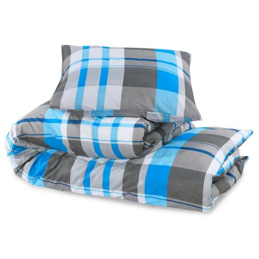 Set Copripiumino Blu E Grigio 200x200 Cm In Cotone - Image 6