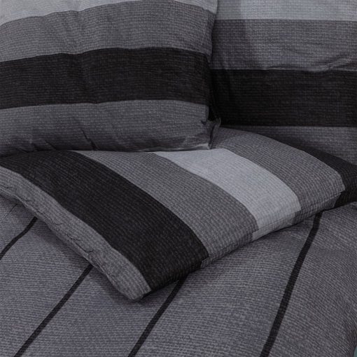 Set Copripiumino Grigio Scuro 200x200 Cm In Cotone - Image 5