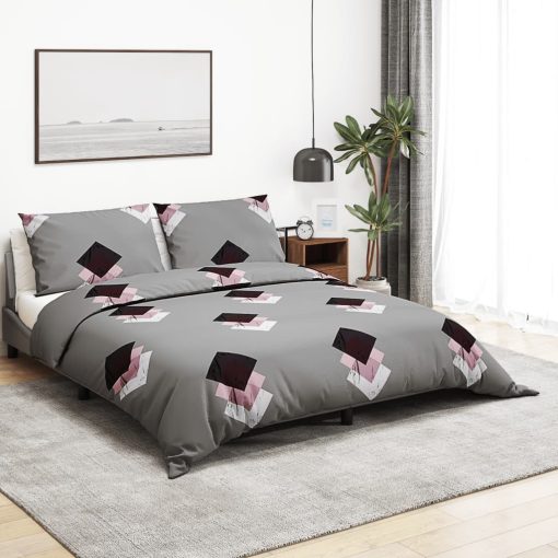 Set Copripiumino Grigio 260x240 Cm In Cotone
