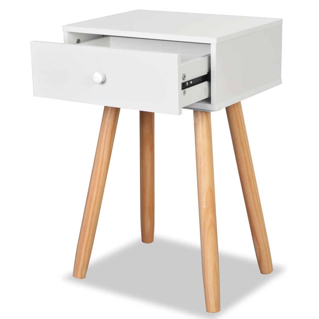 Comodini Set 2 Pz In Massello Di Pino 40x30x61 Cm Bianchi - Image 5