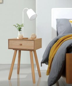 Comodini Set 2 Pz In Massello Di Pino 40x30x61 Cm Marroni