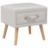 Comodino Bianco 40x35x40 Cm In Similpelle