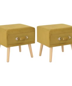 Comodini Senape 2 Pz 40x35x40 Cm In Velluto