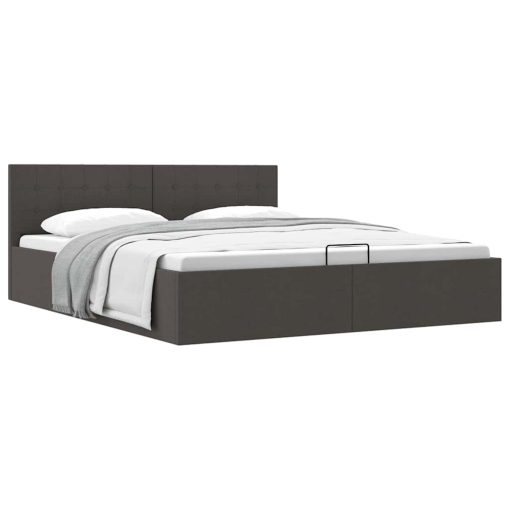 Giroletto Con Contenitore  Grigio Scuro In Tessuto 180x200 cm - Image 2