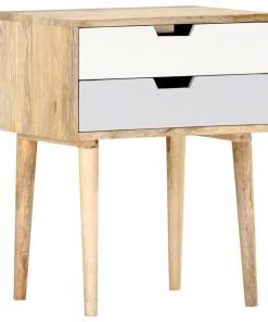 Comodino 47x35x59 Cm In Legno Massello Di Mango
