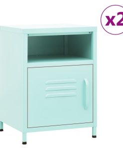 Comodini 2 Pz Menta 35x35x51 Cm In Acciaio