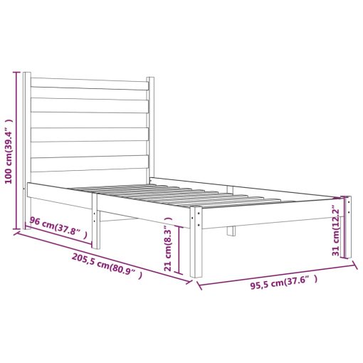 Giroletto In Legno Massello Di Pino 90x200 cm - Image 6
