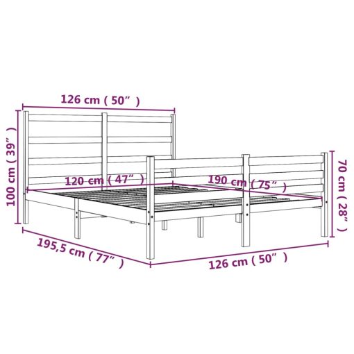Giroletto Bianco Legno Massello Di Pino 120x190cm Small Double - Image 6