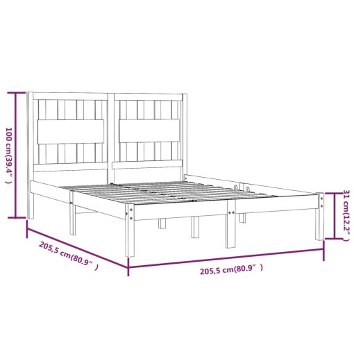 Giroletto Nero In Legno Massello Di Pino 200x200 cm - Image 6