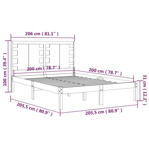 Giroletto Nero In Legno Massello Di Pino 200x200 cm - Image 6