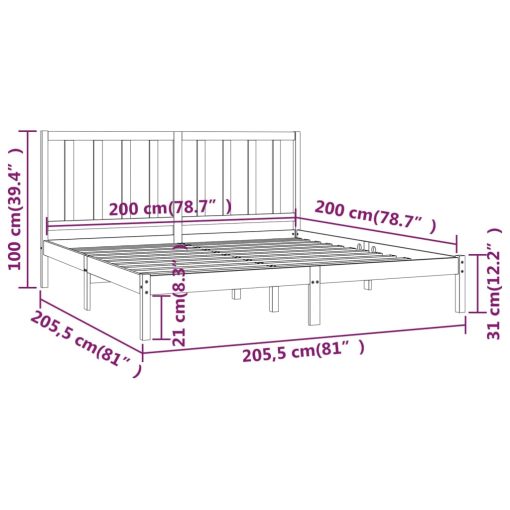 Giroletto Senza Materasso Ambra In Legno Di Pino 200x200 cm - Image 6