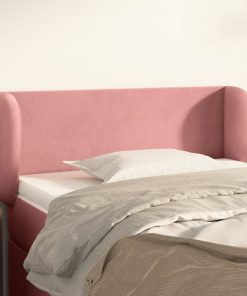 Testiera Ad Orecchio Rosa 103x23x78/88 Cm In Velluto