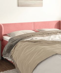 Testiera Ad Orecchio Rosa 163x23x78/88 Cm In Velluto