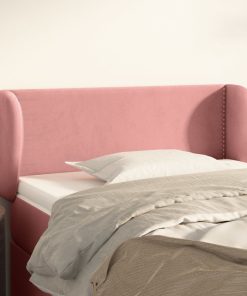Testiera Ad Orecchio Rosa 103x23x78/88 Cm In Velluto