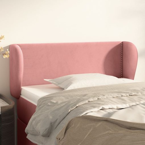 Testiera Ad Orecchio Rosa 103x23x78/88 Cm In Velluto