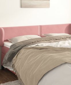 Testiera Ad Orecchio Rosa 163x23x78/88 Cm In Velluto