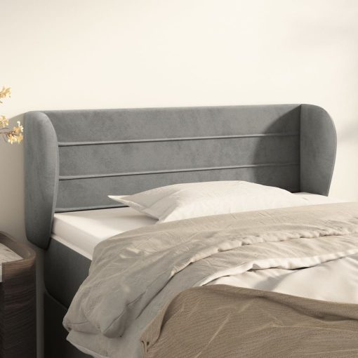 Testiera Ad Orecchio Grigio Chiaro 83x23x78/88 Cm In Velluto