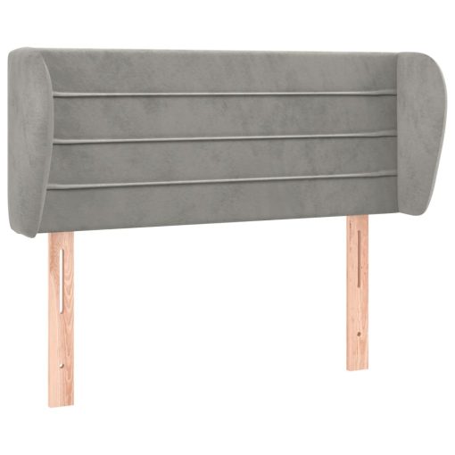 Testiera Ad Orecchio Grigio Chiaro 83x23x78/88 Cm In Velluto - Image 2