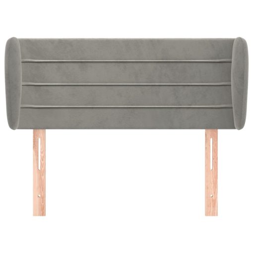 Testiera Ad Orecchio Grigio Chiaro 83x23x78/88 Cm In Velluto - Image 3