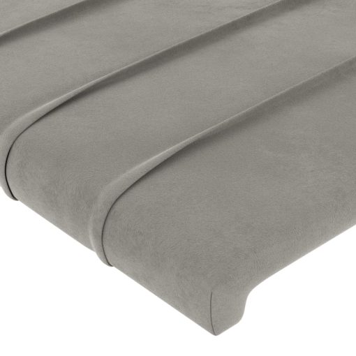 Testiera Ad Orecchio Grigio Chiaro 83x23x78/88 Cm In Velluto - Image 5
