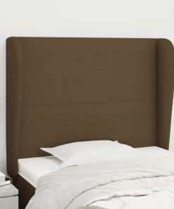 Testiera Ad Orecchio Marrone Scuro 103x23x118/128 Cm In Tessuto