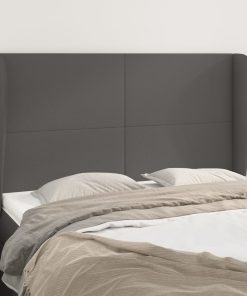 Testiera Ad Orecchio Grigio 147x23x118/128cm In Similpelle