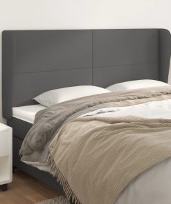 Testiera Ad Orecchio Grigio 183x23x118/128cm In Similpelle