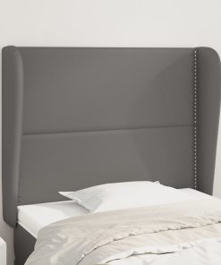 Testiera Ad Orecchio Grigio 103x23x118/128cm In Similpelle