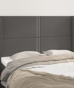 Testiera Ad Orecchio Grigio 147x23x118/128cm In Similpelle
