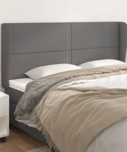 Testiera Ad Orecchio Grigio 203x23x118/128cm In Similpelle