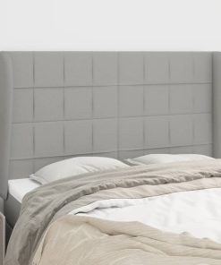 Testiera Ad Orecchio Grigio Chiaro 147x23x118/128 Cm In Tessuto