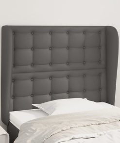 Testiera Ad Orecchio Grigio 103x23x118/128cm In Similpelle
