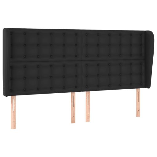 Testiera Ad Orecchio Nera 163x23x118/128 Cm In Similpelle - Image 2