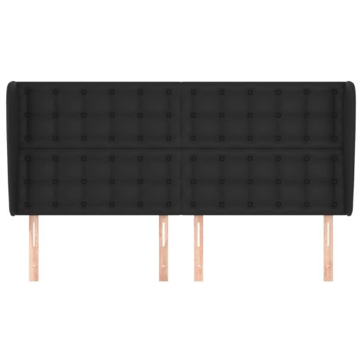 Testiera Ad Orecchio Nera 163x23x118/128 Cm In Similpelle - Image 3
