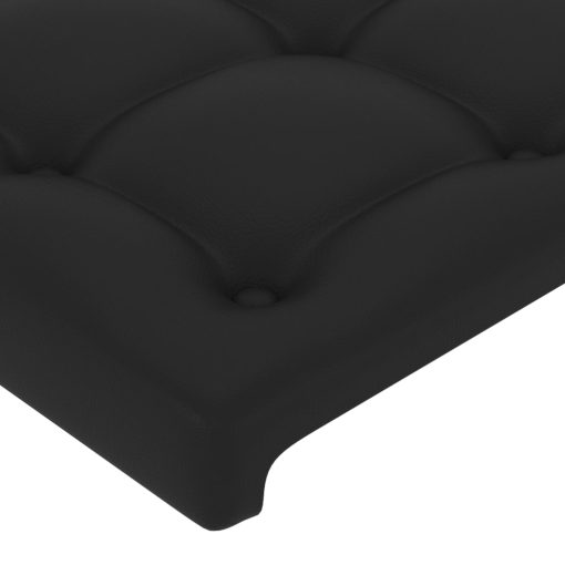 Testiera Ad Orecchio Nera 163x23x118/128 Cm In Similpelle - Image 5