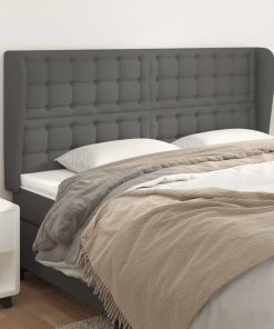 Testiera Ad Orecchio Grigio 183x23x118/128cm In Similpelle