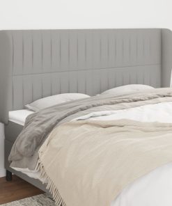 Testiera Ad Orecchio Grigio Chiaro 163x23x118/128 Cm In Tessuto