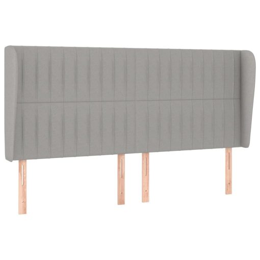 Testiera Ad Orecchio Grigio Chiaro 163x23x118/128 Cm In Tessuto - Image 2