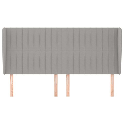 Testiera Ad Orecchio Grigio Chiaro 163x23x118/128 Cm In Tessuto - Image 3