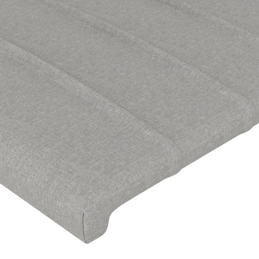 Testiera Ad Orecchio Grigio Chiaro 163x23x118/128 Cm In Tessuto - Image 5