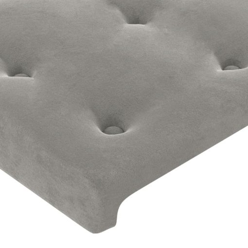 Testiera Ad Orecchio Grigio Chiaro 203x23x118/128 Cm In Velluto - Image 5