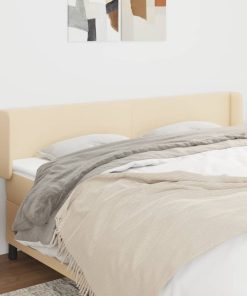 Testiera Ad Orecchio Crema 163x16x78/88 Cm In Tessuto