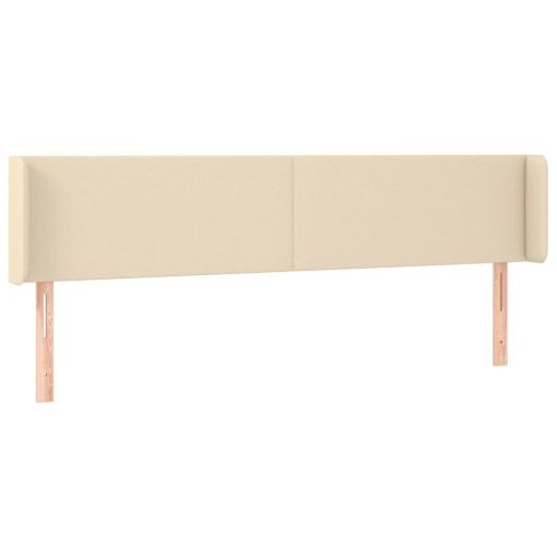 Testiera Ad Orecchio Crema 163x16x78/88 Cm In Tessuto - Image 2
