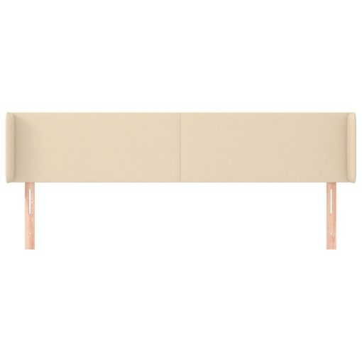Testiera Ad Orecchio Crema 163x16x78/88 Cm In Tessuto - Image 3