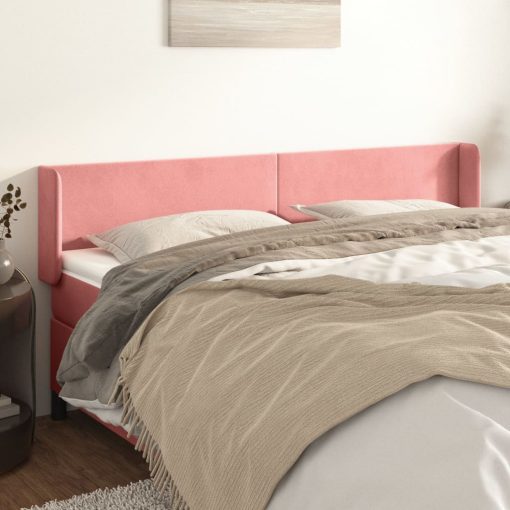 Testiera Ad Orecchio Rosa 183x16x78/88 Cm In Velluto